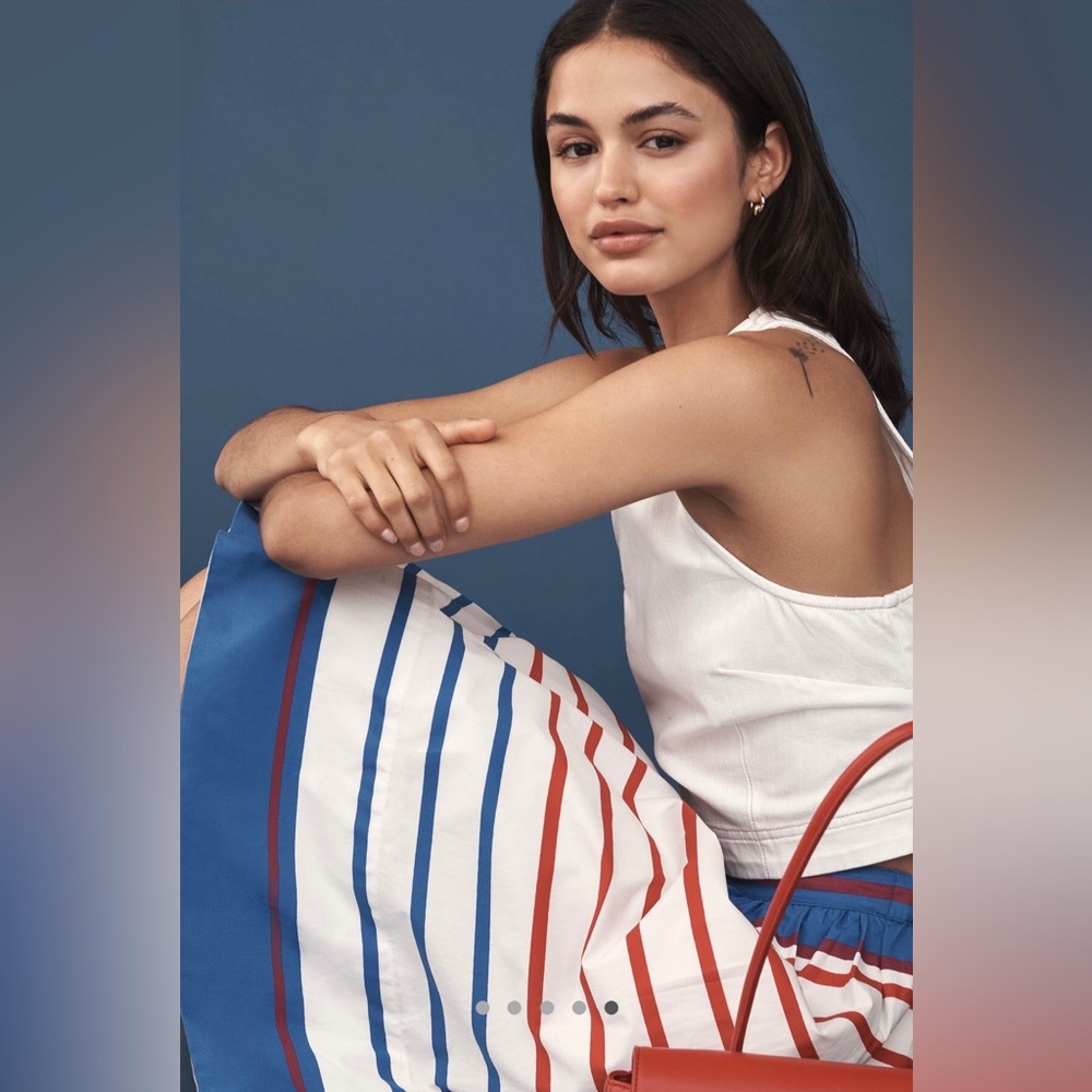 The Jacie Poplin Printed Knee-Length Skirt by Maeve - Picture 6 of 11